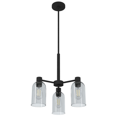 Hunter Lochemeade Brushed Nickel 3 Light Chandelier Ceiling Light Fixture