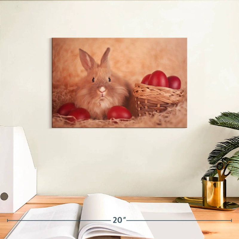 Lelend Easter Eggs And Bunny, 8" H x 12" W
