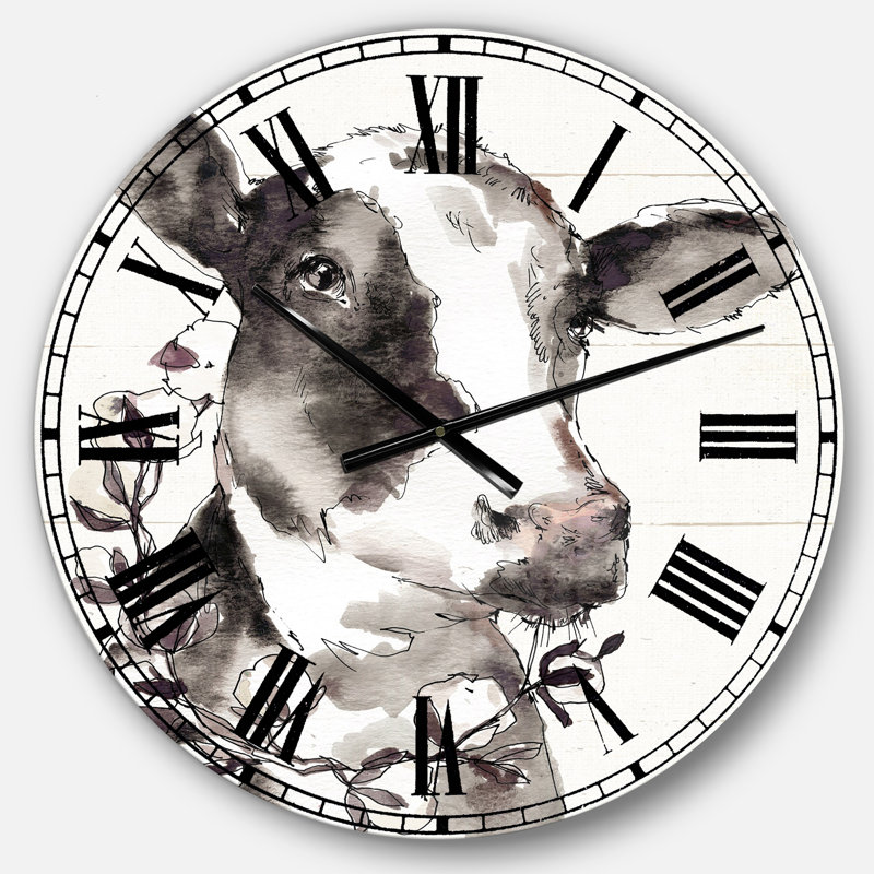 Swigart Cow Portrait Country Life - horloge murale maison de campagne, Moyen