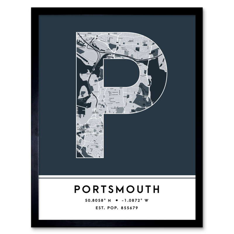 Portsmouth England United Kingdom City - Single Picture Frame Typography