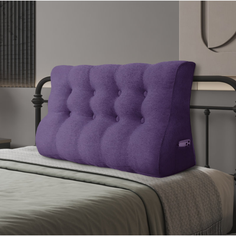 Wedge Headboard Pillow, Purle, 56cm x 120cm