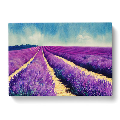 Watercolour Lavender Field Vol.1 - Wrapped Canvas