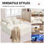 Chaise longue surdimensionnée de 146 cm en fausse fourrure, canapé moderne de style nuage sans dossier, fauteuil lounge moelleux avec porte-gobelets et coussins doux, canapé d'appoint confortable pour salon, chambre, bureau et appartement-1881118161