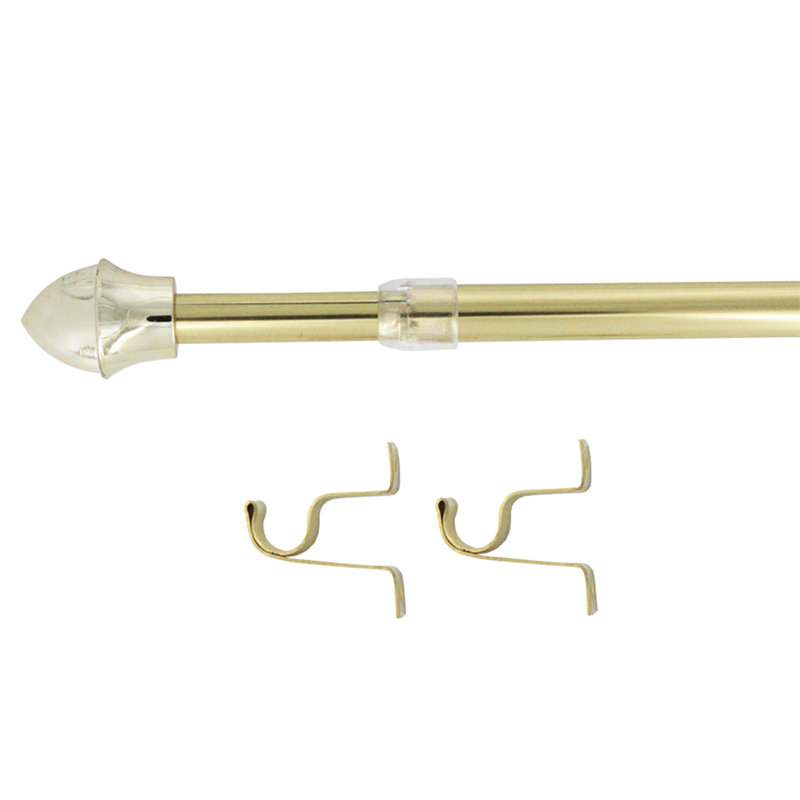 Adjustable Single Curtain Rod, White, 19" - 29"
