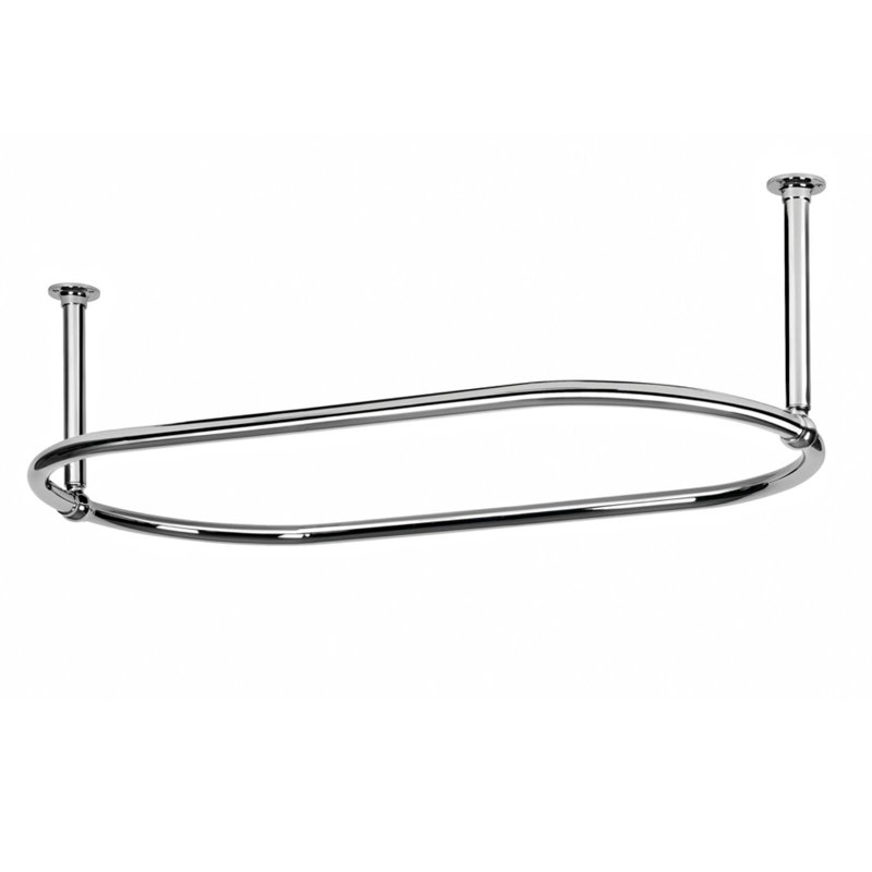 Aare 30cm Curved Fixed Shower Curtain Rail, Chrome