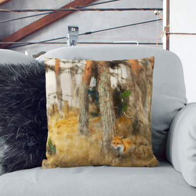 Roaming Fox Square Throw Cushion