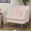 Fauteuil demi-tonneau en velours 32,5 po