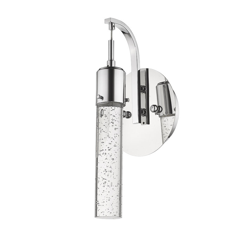 Applique murale de salle de bain 1 lumière DEL en nickel poli Anica