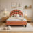 Basketball Design Upholstered Twin Platform Bed Sport Style Bed for Boys & Girls, Teens, Orange, No Box Spring Required Kids Sports Bedroom Furniture