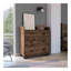 Commode Alyn, quatre pieds, quatre tiroirs, un double tiroir, plateau supérieur - brun foncé