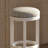 31In Bar-Height Wood Backless Barstool With Upholstered Gray Swivel Seat, White Frame