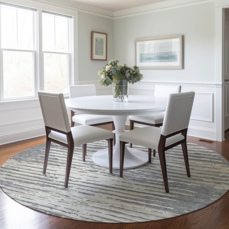 Malek Indoor/Outdoor Area Rug with Non-Slip Backing, Round 8'