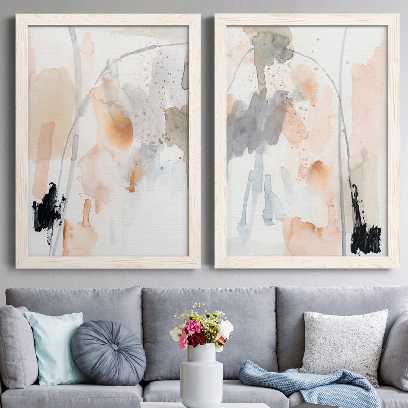 «Tincture I», ensemble de 2 reproductions d'art sur toiles, H 31,5 po x l 47 po x P 1,5 po, Toile blanche encadrée