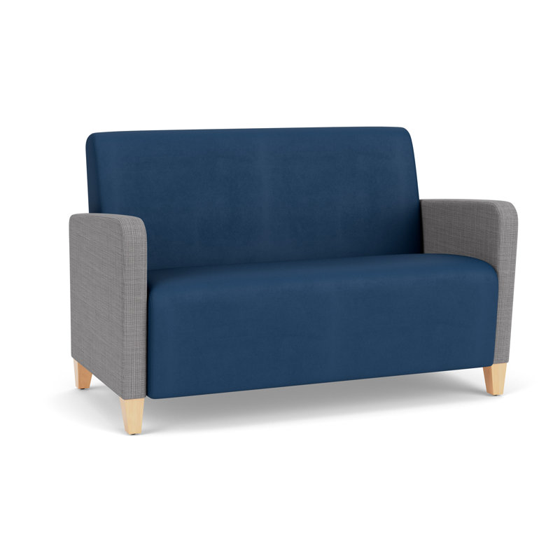 Causeuse de réception Ravenna, Chambray gris / Patriot Plus Blue Ridge, Bois naturel
