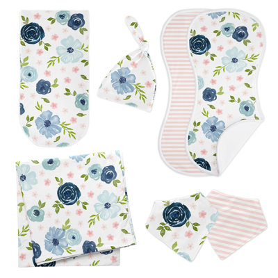 Sweet Jojo Designs Layette-WatercolorFloral-PK-BU