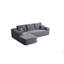 Canapé modulaire 104 po avec méridienne en forme de L et poches latérales, conception modulaire moderne, assise profonde, canapé rembourré pour le salon / chambre à coucher, sans assemblage requis (tissu moelleux), gris, orienté vers la gauche-1134176907-1134176906
