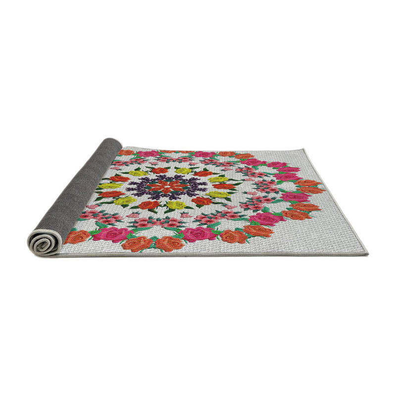 Tapis décoratif rose, Rond 6 pi