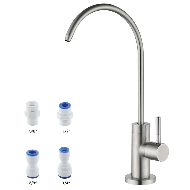 Lead-free Single-Handle Kitchen Faucet in Stainless Steel Fit for Reverse Osmosis System, Brushed Nickel