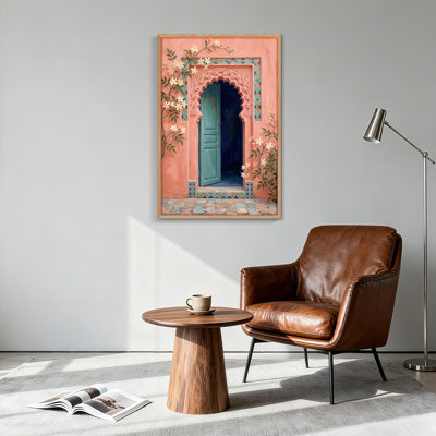 Ensemble de 1 tableau sur toile représentant une porte marocaine