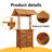 Seeley vidaXL Outdoor Bar Table with Rooftop & 2 Shelves, Solid Acacia Wood 44.5''x41.7''x85.4''
