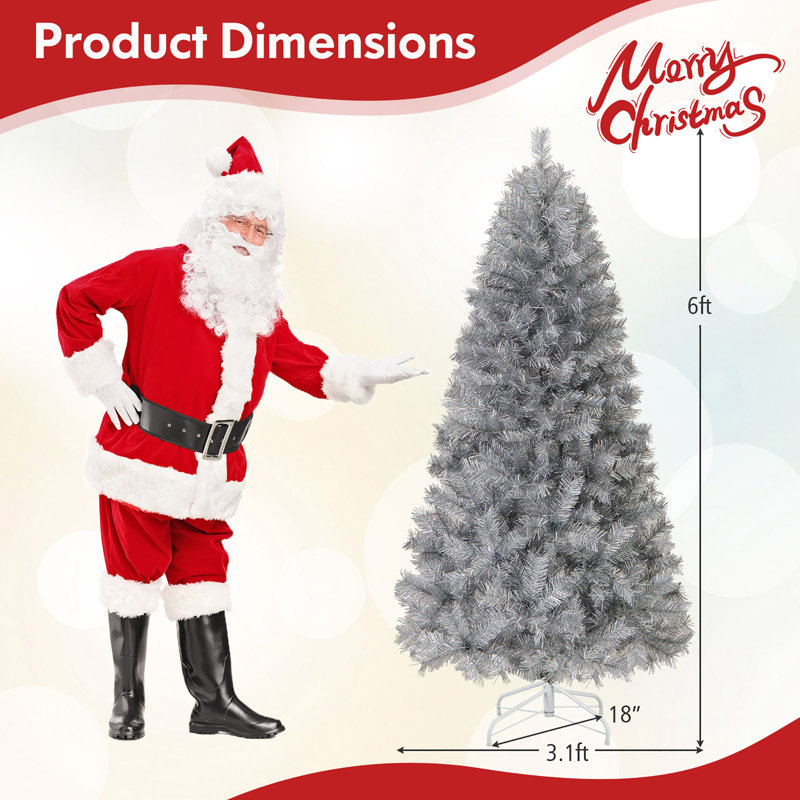 Arbre de Noël artificiel articulé argenté 6 pi The Holiday Aisle®, 6'