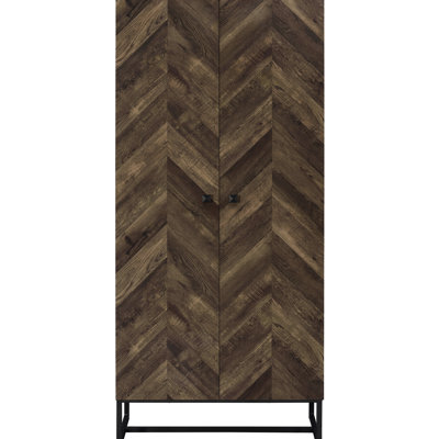 Tall Freestanding Storage Cabinet, 8 Shelves, Rustic Oak Finish For A Comfortable And Inviting Living Space Cabinet With Engineered Wood Frame, Pantry by 17 Stories