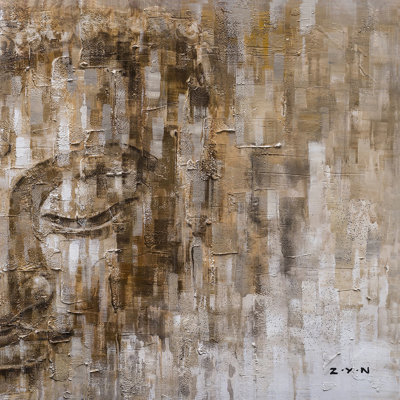 Bouddha brun abstrait - peinture sur toile tendue