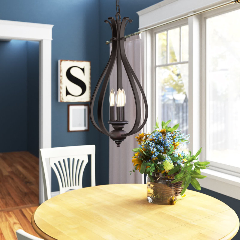 Macalla 3 - Light Dimmable Lantern Classic / Traditional Chandelier, Royal Bronze