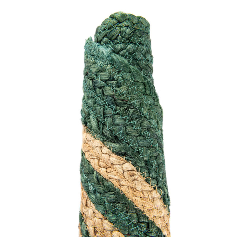 Jupe d'arbre de Noël à tisser Unique, Beige et vert, Rond 6 pi 1 po