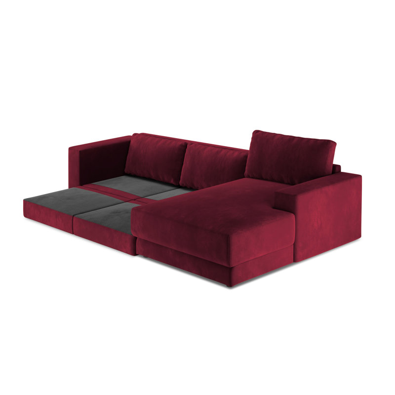 Donatella 6 Seater Sofa Bed, Right Hand Facing, Red Velvet