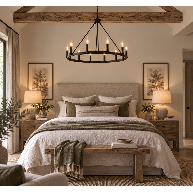 Kellen 12 - Light Waggon Wheel Chandelier