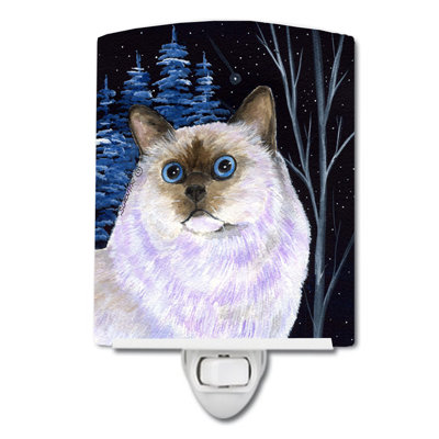 Starry Cat Birman Ceramic Night Light