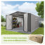 Remise de rangement extérieure en métal 10 x 14 pi avec trois portes verrouillables, remise de jardin en acier galvanisé durable pour l'équipement de jardin, de patio et de pelouse