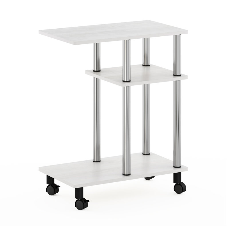 Elysant Plastic / Acrylic Bathroom Shelves, White Oak/Stainless Steel