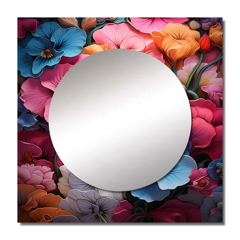 Logenita - Miroir mural Pansies, 36 po x 36 po