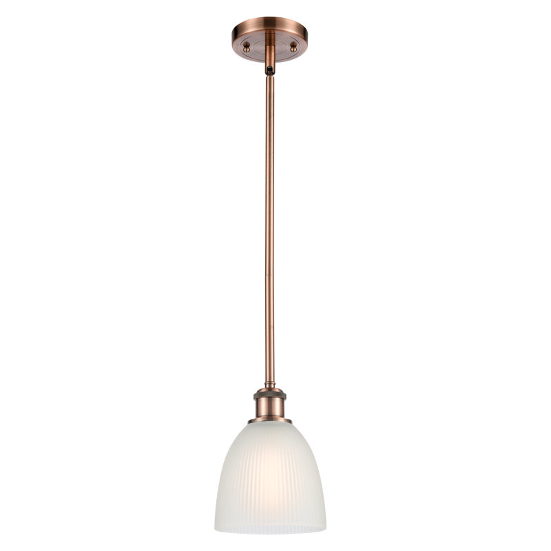 Whipple 1 - Light Single Pendant, Antique Copper, White, No Bulb Included
