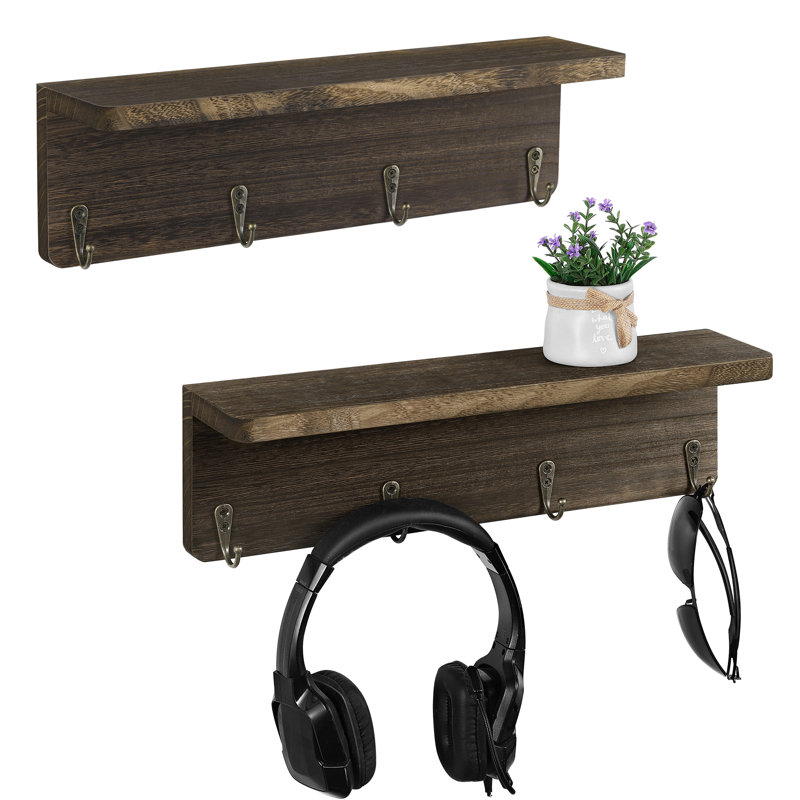 Anamika Wall 4 - Hook Coat Rack, Brown