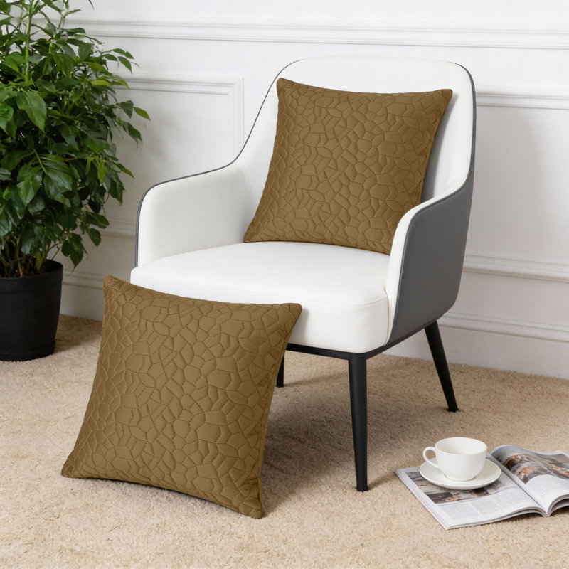 Luxury Pebble Cushion Cover- (Pack of 2), Rust