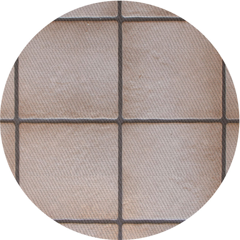 Tapis beige Geometric, Rond 7 pi