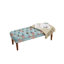 Banc capitonné de style européen avec pieds en bois tourné, repose-pieds rembourré américain pour chambre à coucher et espace de vie principal