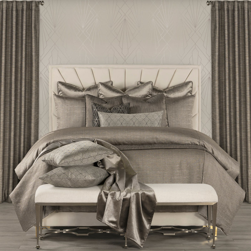 Linen Weave Duvet Cover & Insert Set, King Duvet Cover & Insert + 2 King Shams, Steele Gray