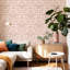 Papier peint à motif de treillis rétro - Quartz rose-132253481-132793232