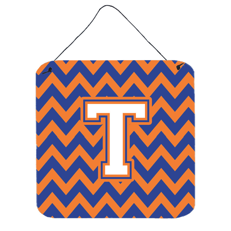 Décoration murale chevron, Bleu / orange n<sup>o</sup>3, T