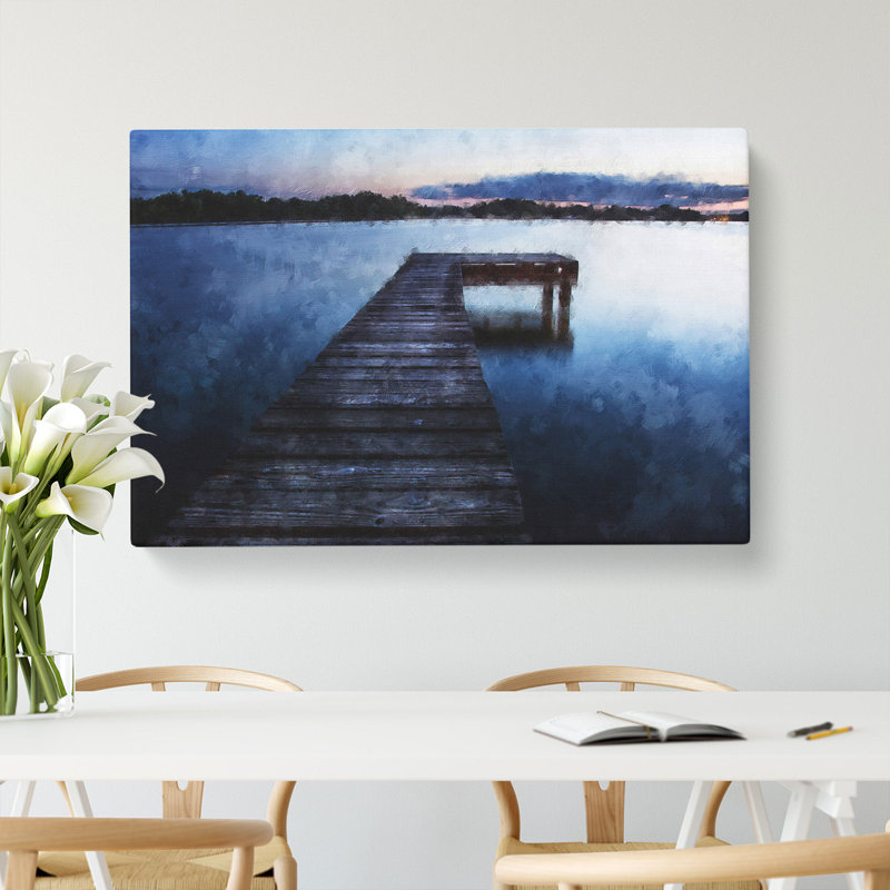 Lake Jetty - Wrapped Canvas Print, 40cm H x 60cm W x 3cm D