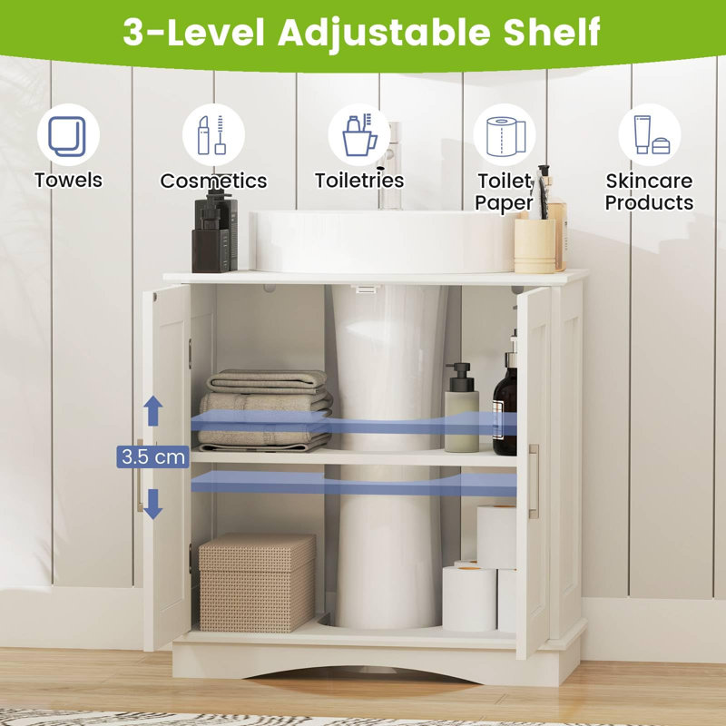 Freestanding Under Sink Cabinet, White