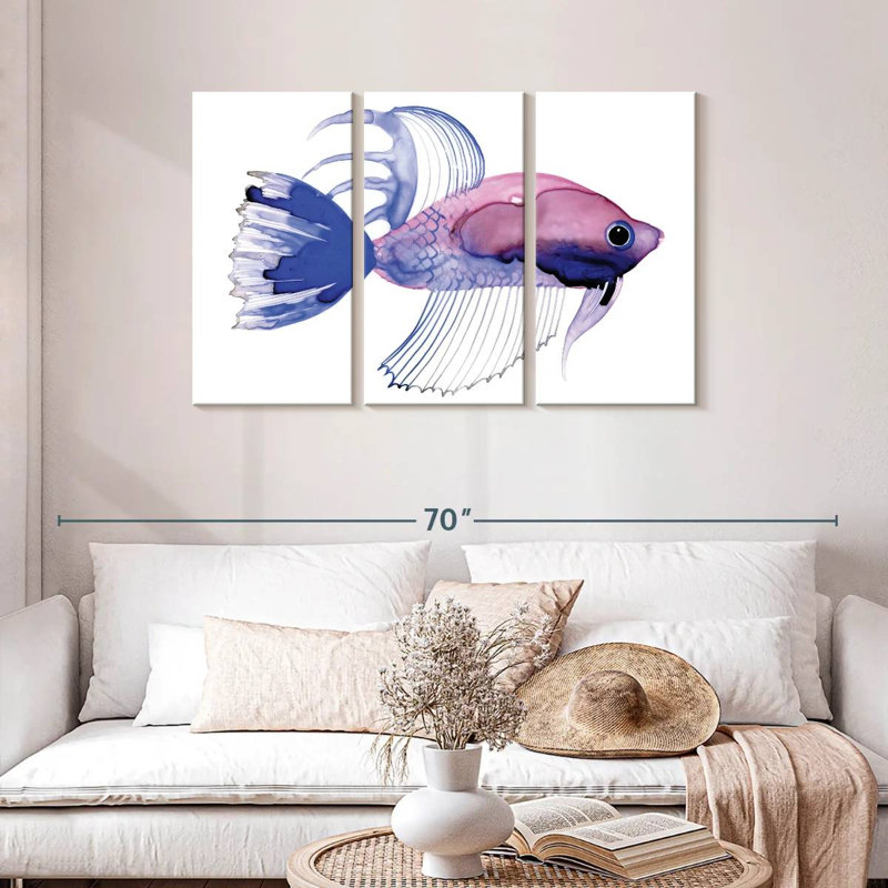 Brampt Purple Fish Mini, 28" H x 45" W