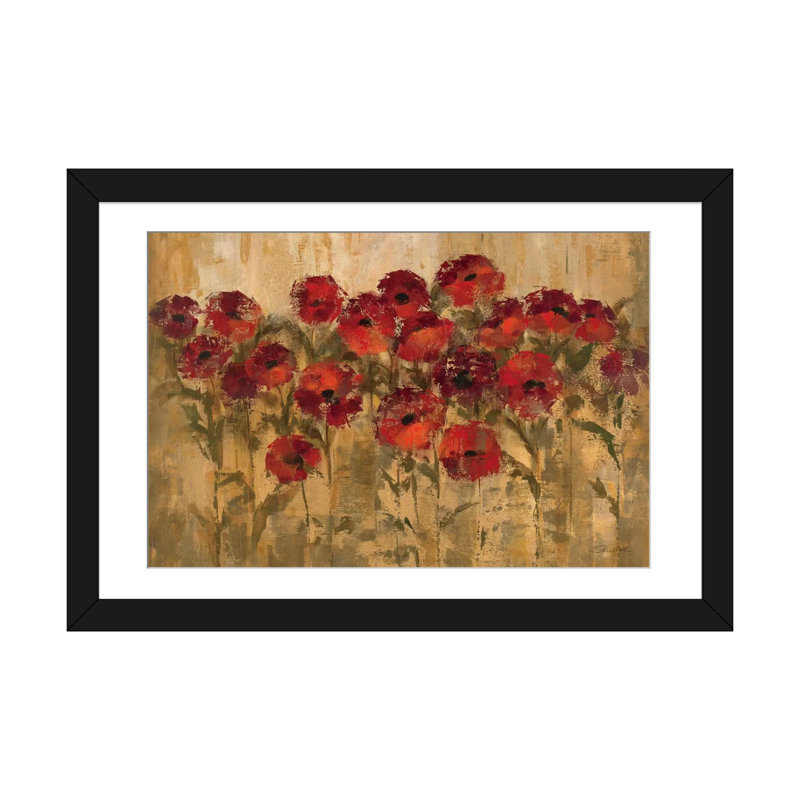 «Sunshine Florals», reproduction d'art sur toile tendue, Papier d'art encadré noir, Blanc, H 24 po x l 32 po x P 1 po