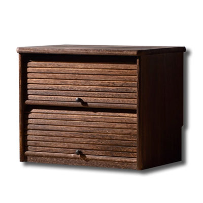 Medieval-Style Walnut Double-Layer Storage Shoe Rack