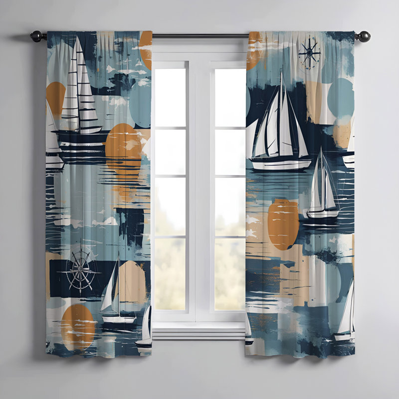 Paire de rideaux semi-transparents en polyester Emanee, L 40 po x L 61 po
