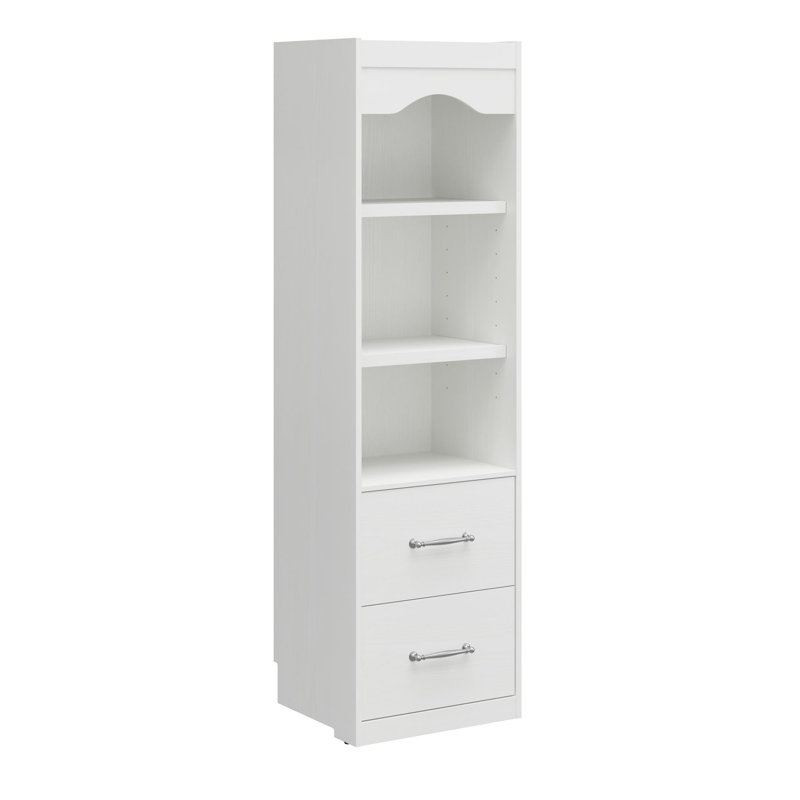 Novogratz Her Majesty 2-Drawer Storage Cabinet-Style Bookcase with Drawers, White